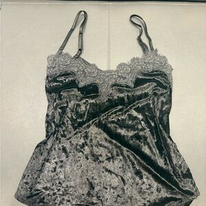 Velvet Lace Trim Cami Top